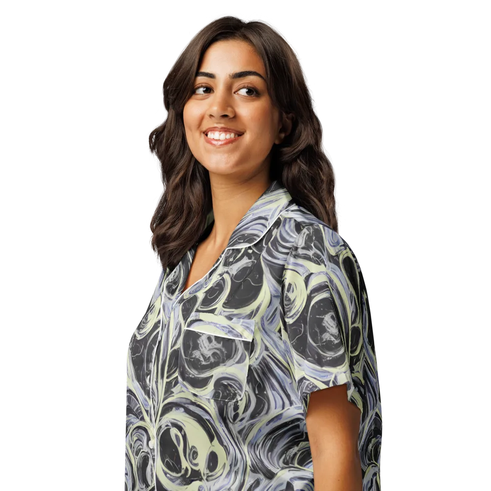Moonlit Melt on Women's Short Sleeve Pajama Top — Left Front
