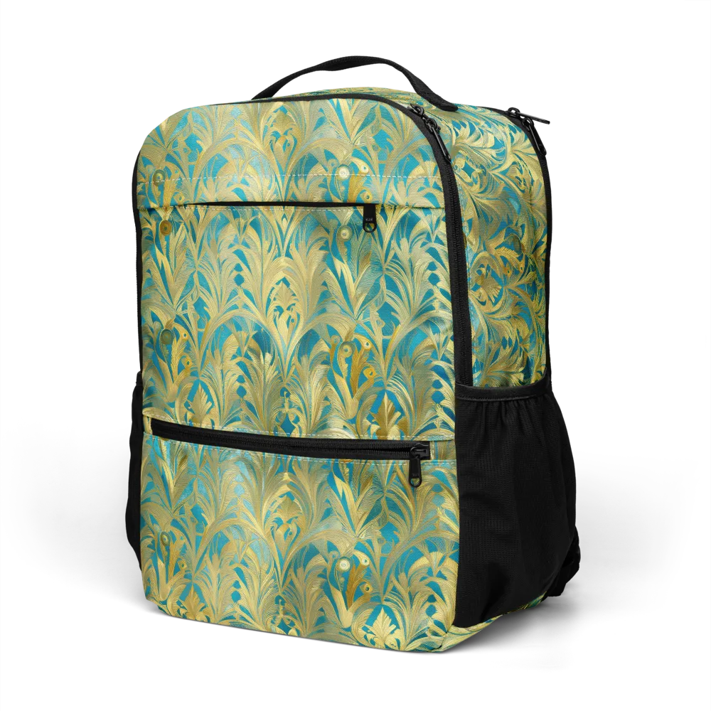 Turquoise Plumage on Utility Backpack — Left Front