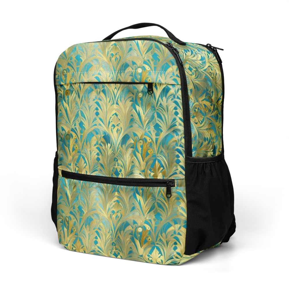 Turquoise Plumage on Utility Backpack — Left Front