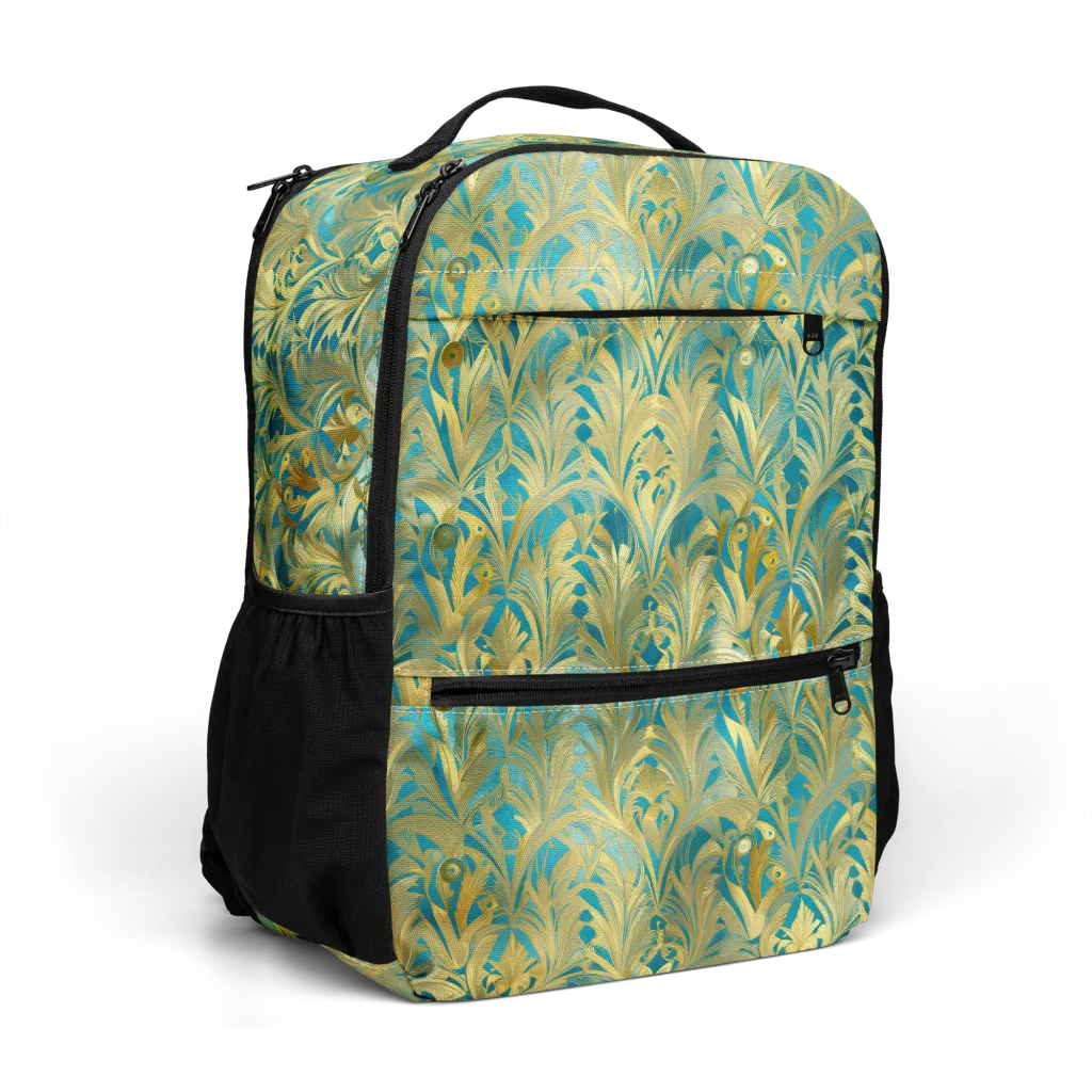 Turquoise Plumage on Utility Backpack — Right Front