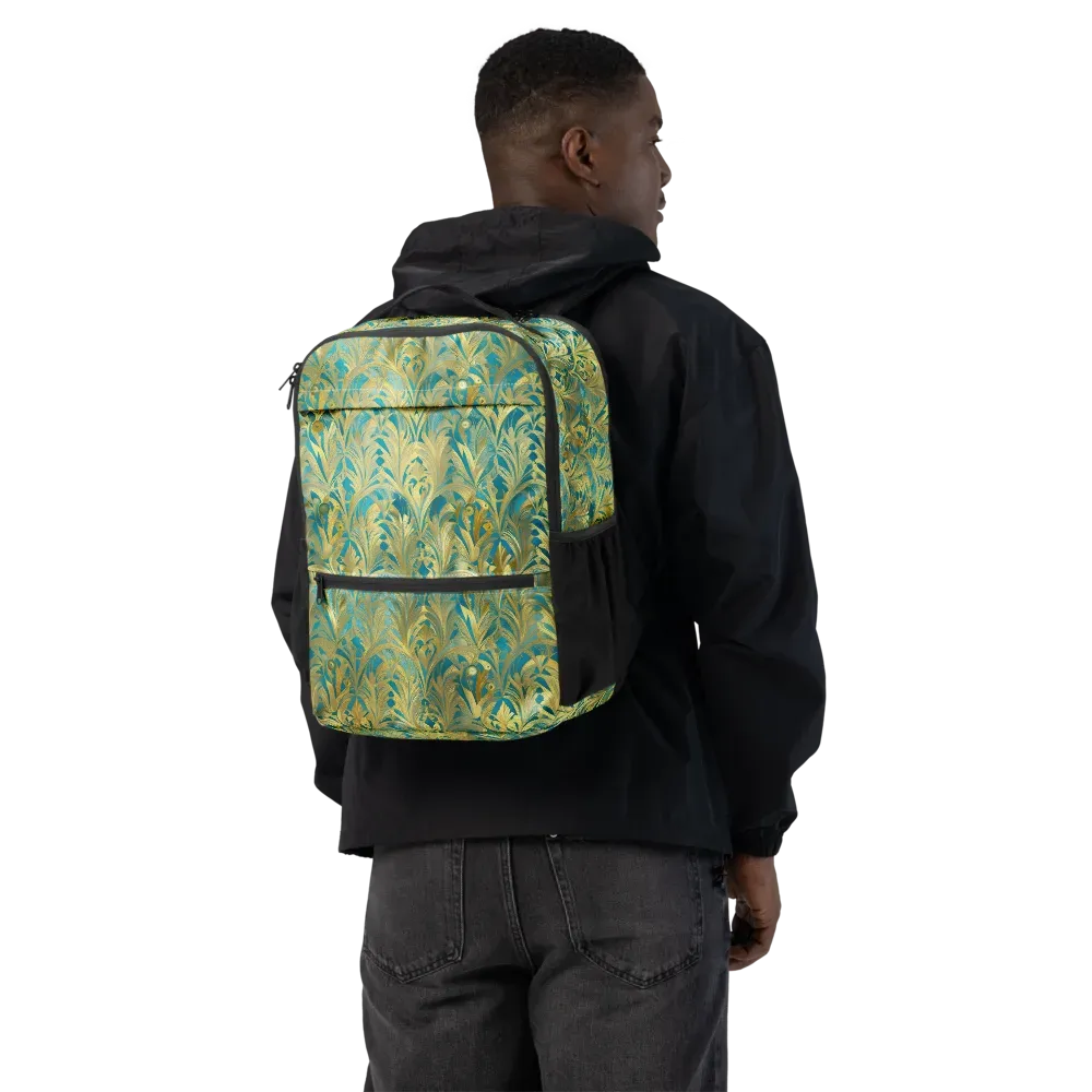 Turquoise Plumage on Utility Backpack — Back
