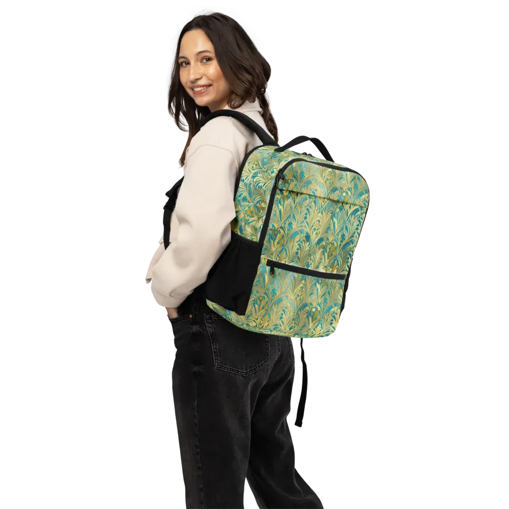 Turquoise Plumage on Utility Backpack — Back