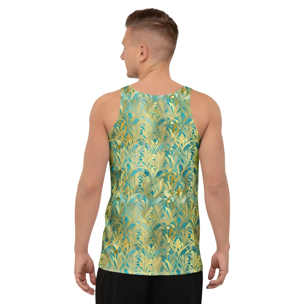 Turquoise Plumage on Men's Tank Top — Back
