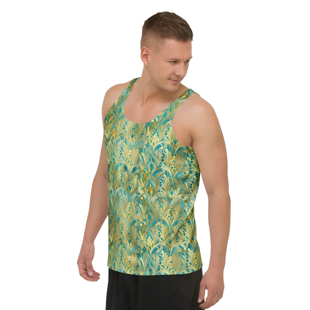 Turquoise Plumage on Men's Tank Top — Left Front