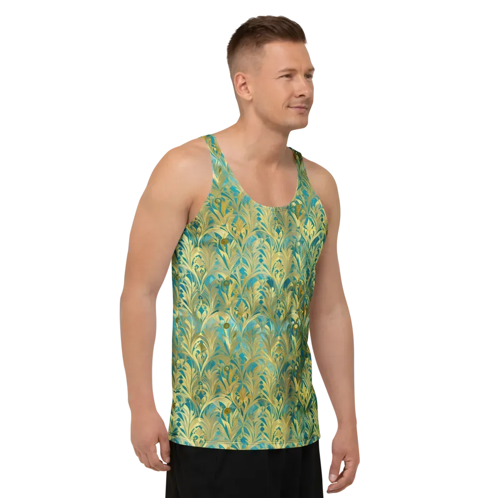 Turquoise Plumage on Men's Tank Top — Right Front