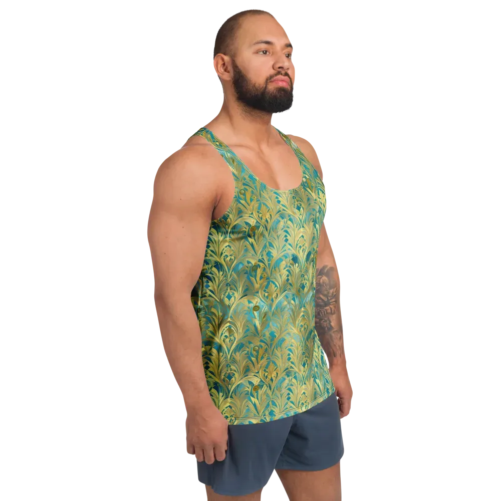 Turquoise Plumage on Men's Tank Top — Right Front