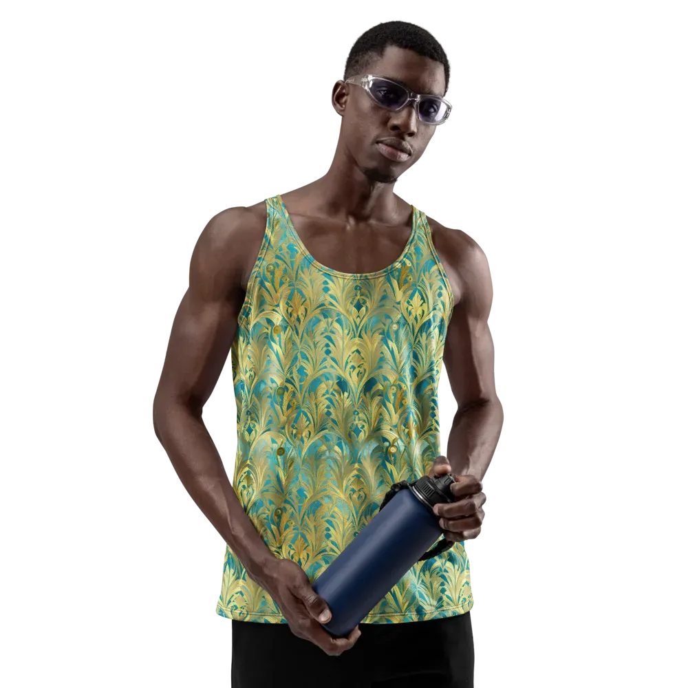 Turquoise Plumage on Men's Tank Top — Front