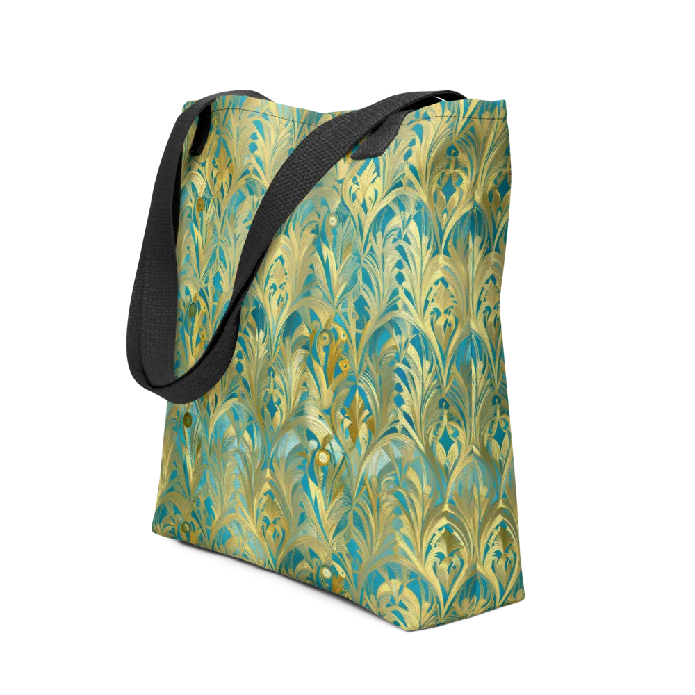 Turquoise Plumage on Tote Bag — Front