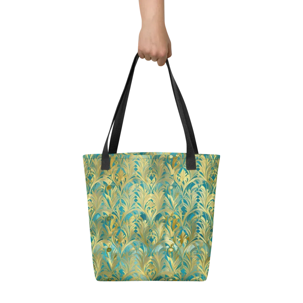 Turquoise Plumage on Tote Bag — Front