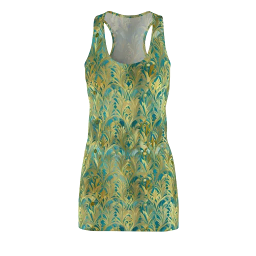 Turquoise Plumage on a Racerback Dress