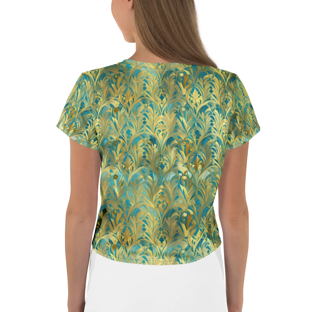 Turquoise Plumage on Crop Tee — Back