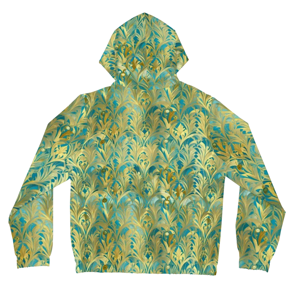 Turquoise Plumage on Women's Full-Zip Hoodie — Back