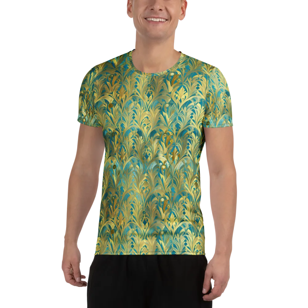 Turquoise Plumage on Men's Athletic T-Shirt — Front