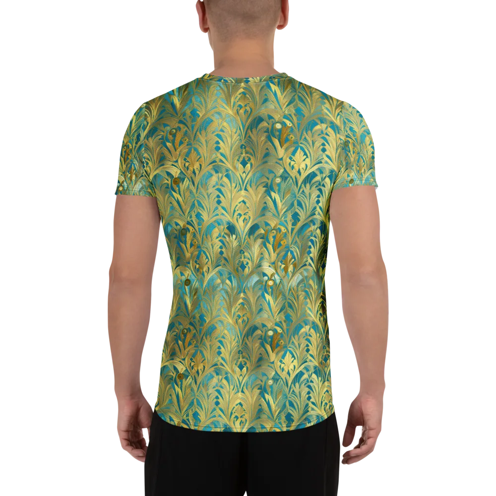Turquoise Plumage on Men's Athletic T-Shirt — Back