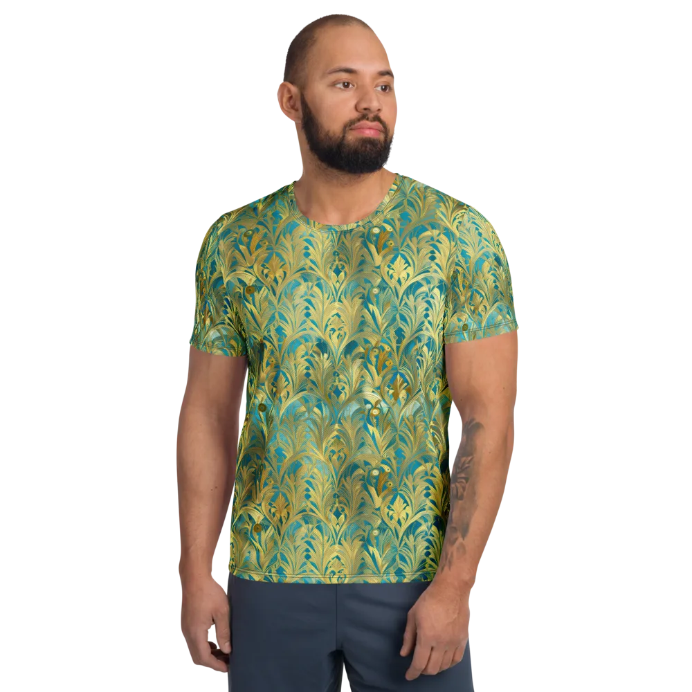 Turquoise Plumage on Men's Athletic T-Shirt — Front