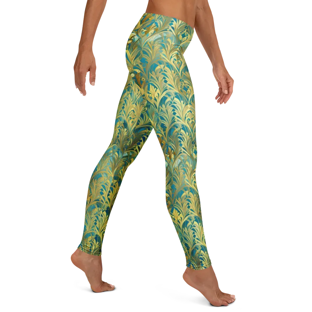 Turquoise Plumage on Leggings — Right