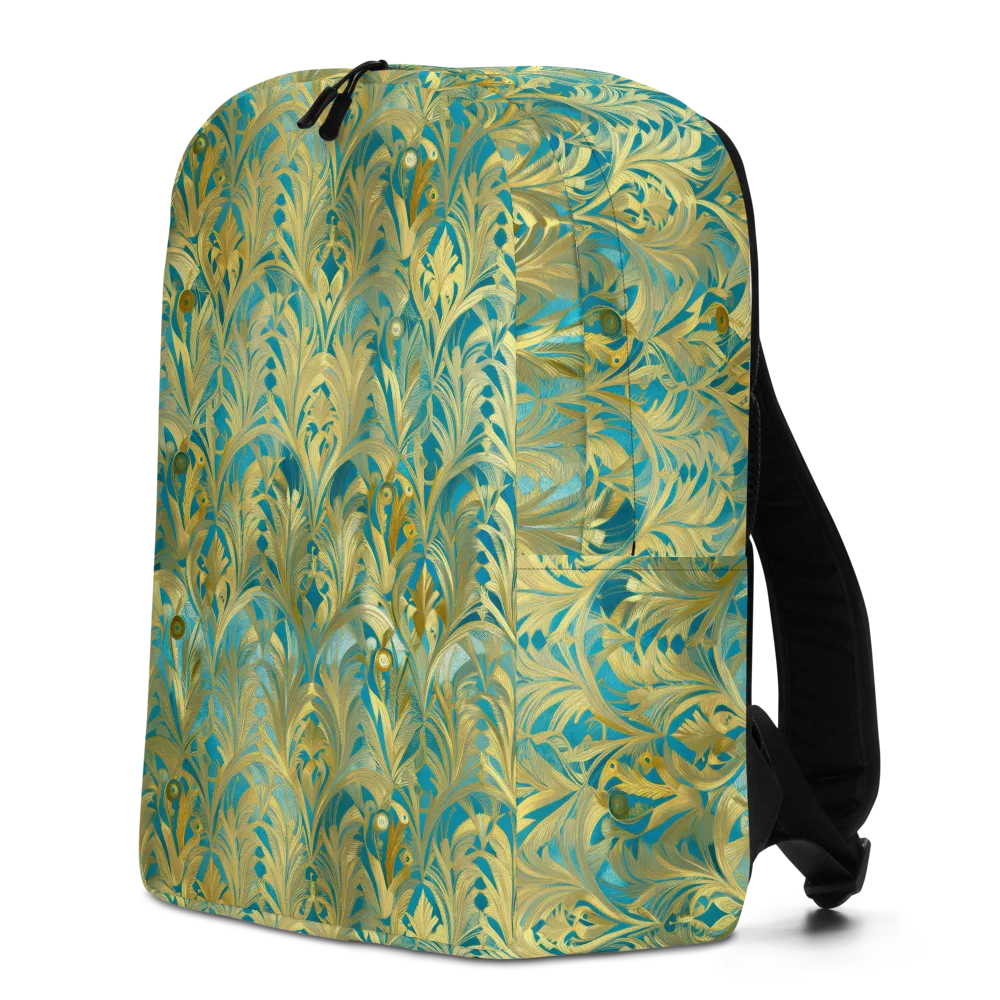 Turquoise Plumage on Minimalist Backpack — Left
