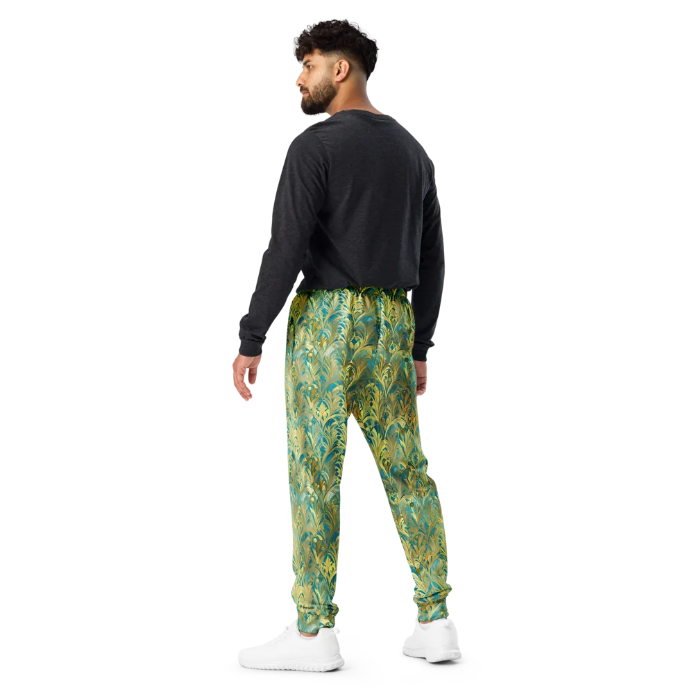 Turquoise Plumage on Men's Joggers — Back