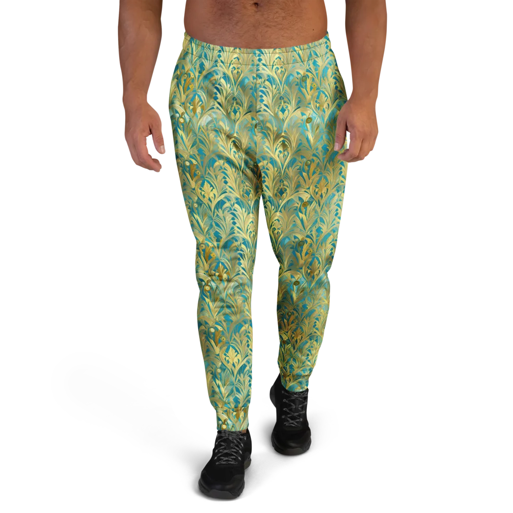 Turquoise Plumage on Men's Joggers — Front