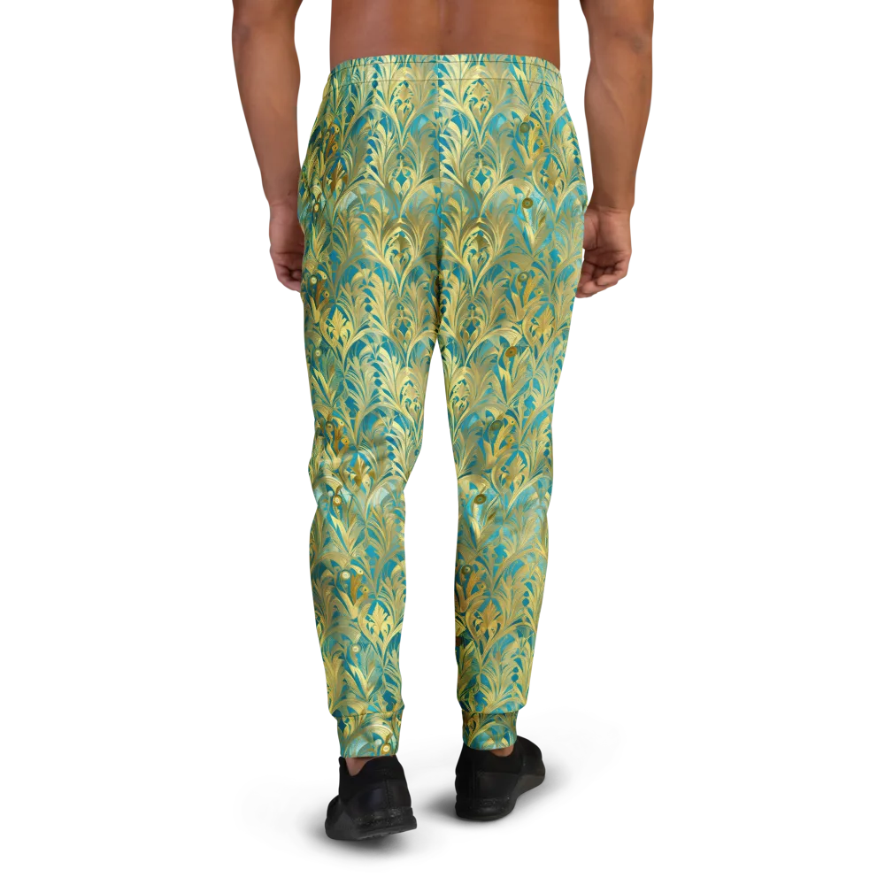 Turquoise Plumage on Men's Joggers — Back