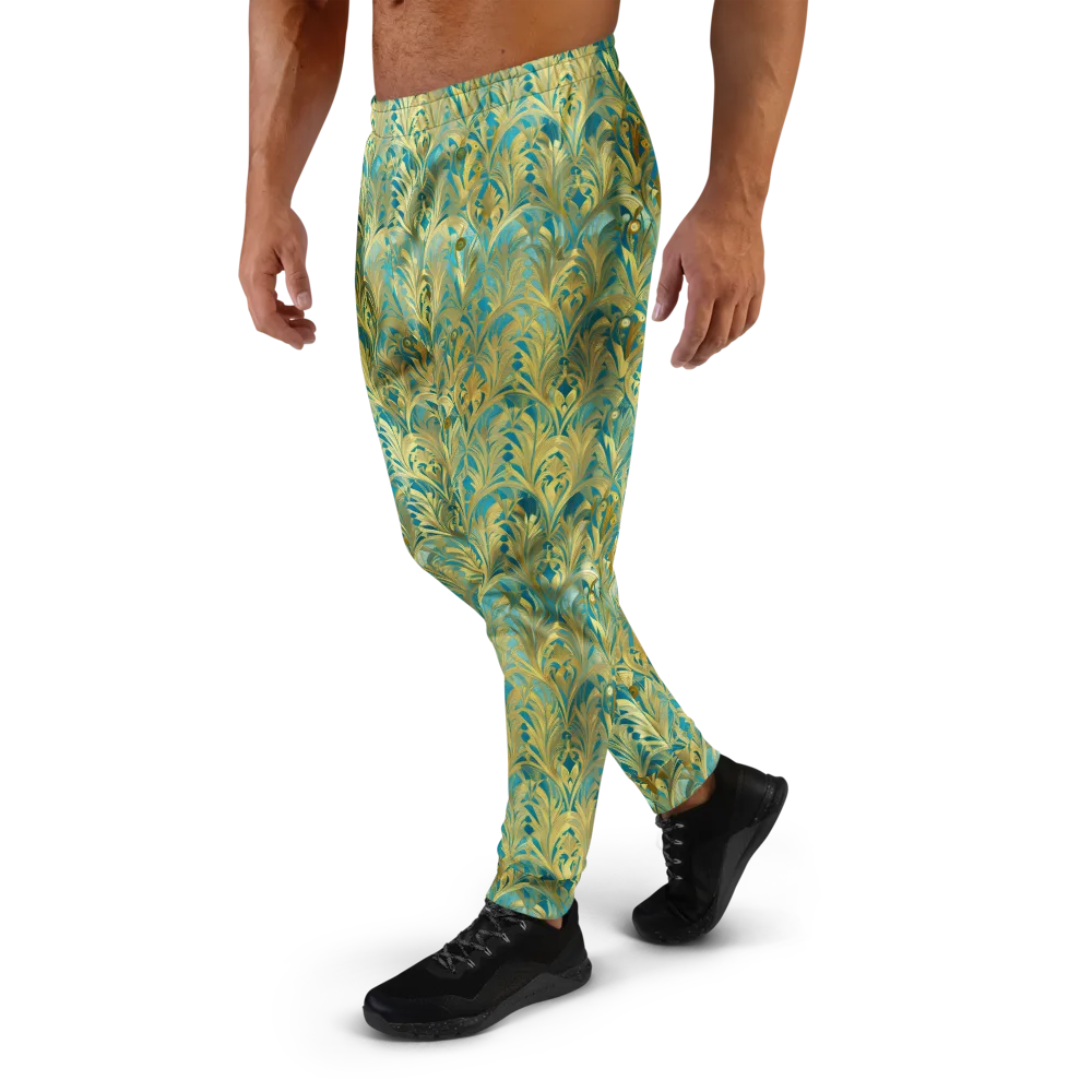 Turquoise Plumage on Men's Joggers — Left