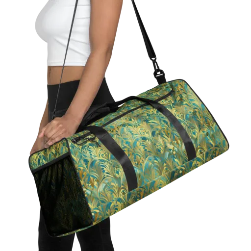 Turquoise Plumage on a Duffle Bag