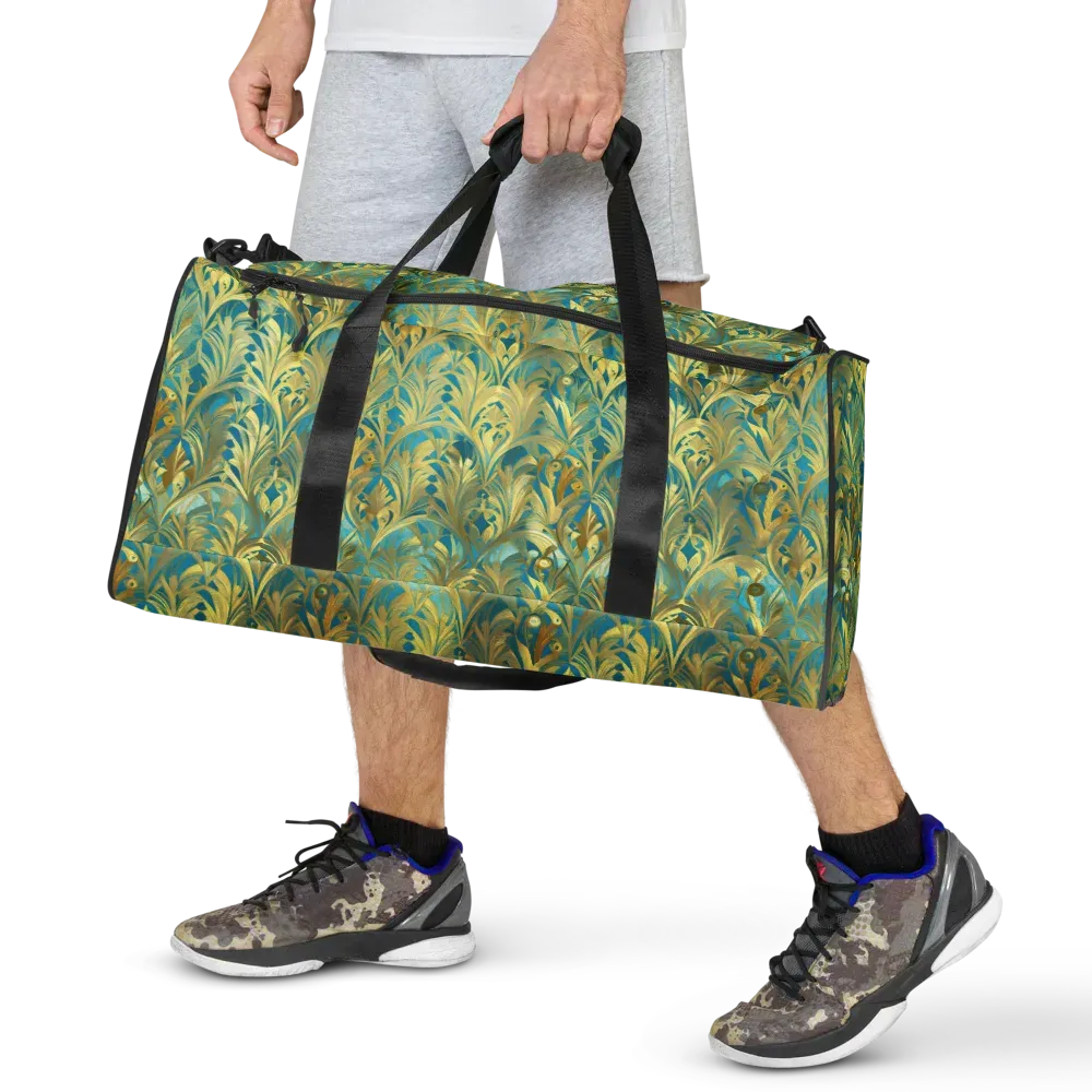 Turquoise Plumage on Duffle Bag — Front