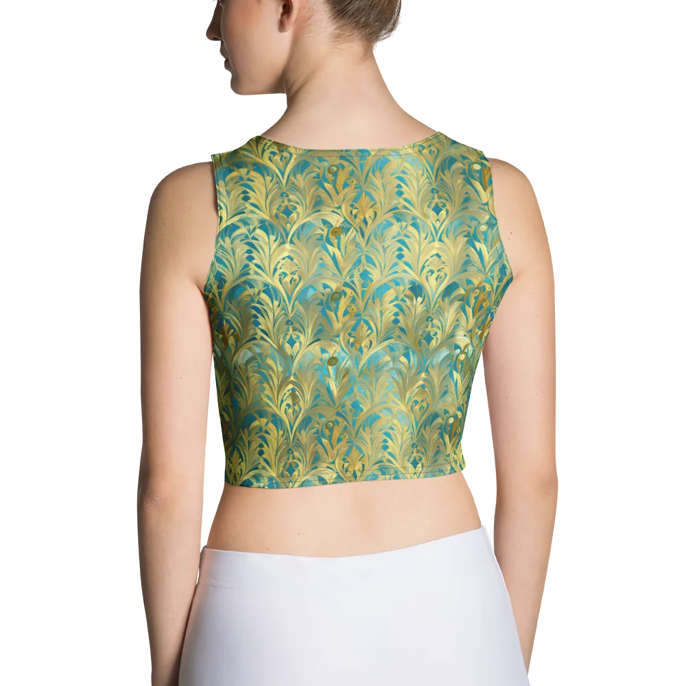 Turquoise Plumage on Crop Top — Back