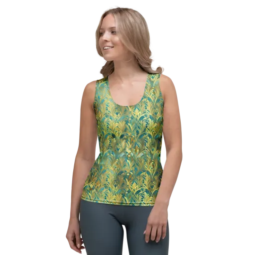 Turquoise Plumage on a Women's Tank Top
