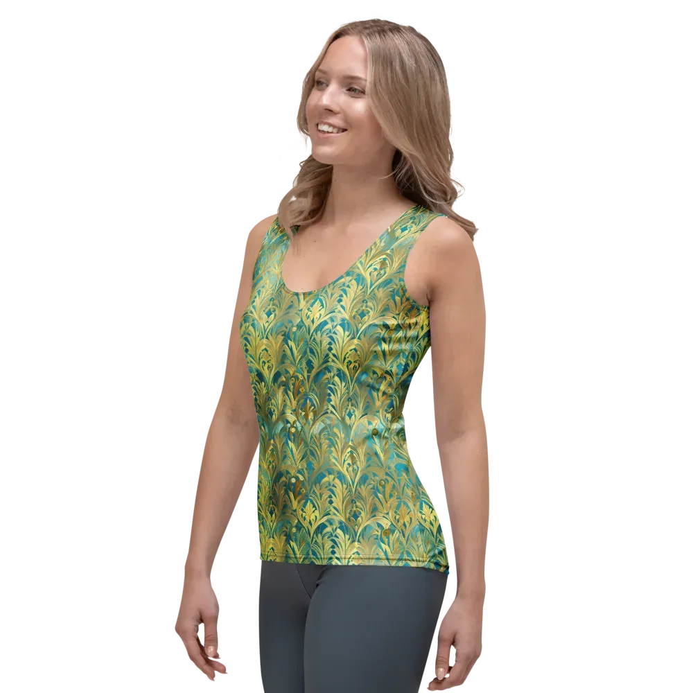 Turquoise Plumage on Women's Tank Top — Left Front
