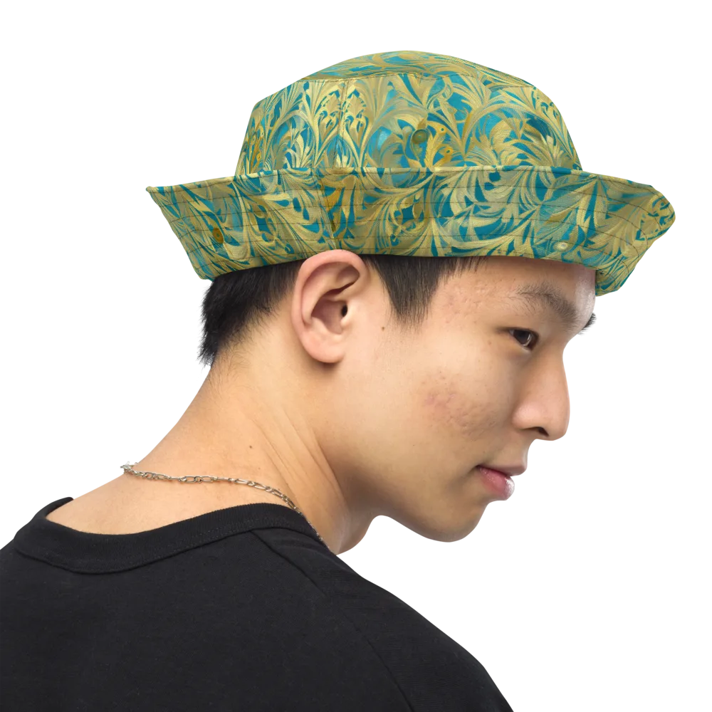 Turquoise Plumage on Reversible Bucket Hat — Right Outside