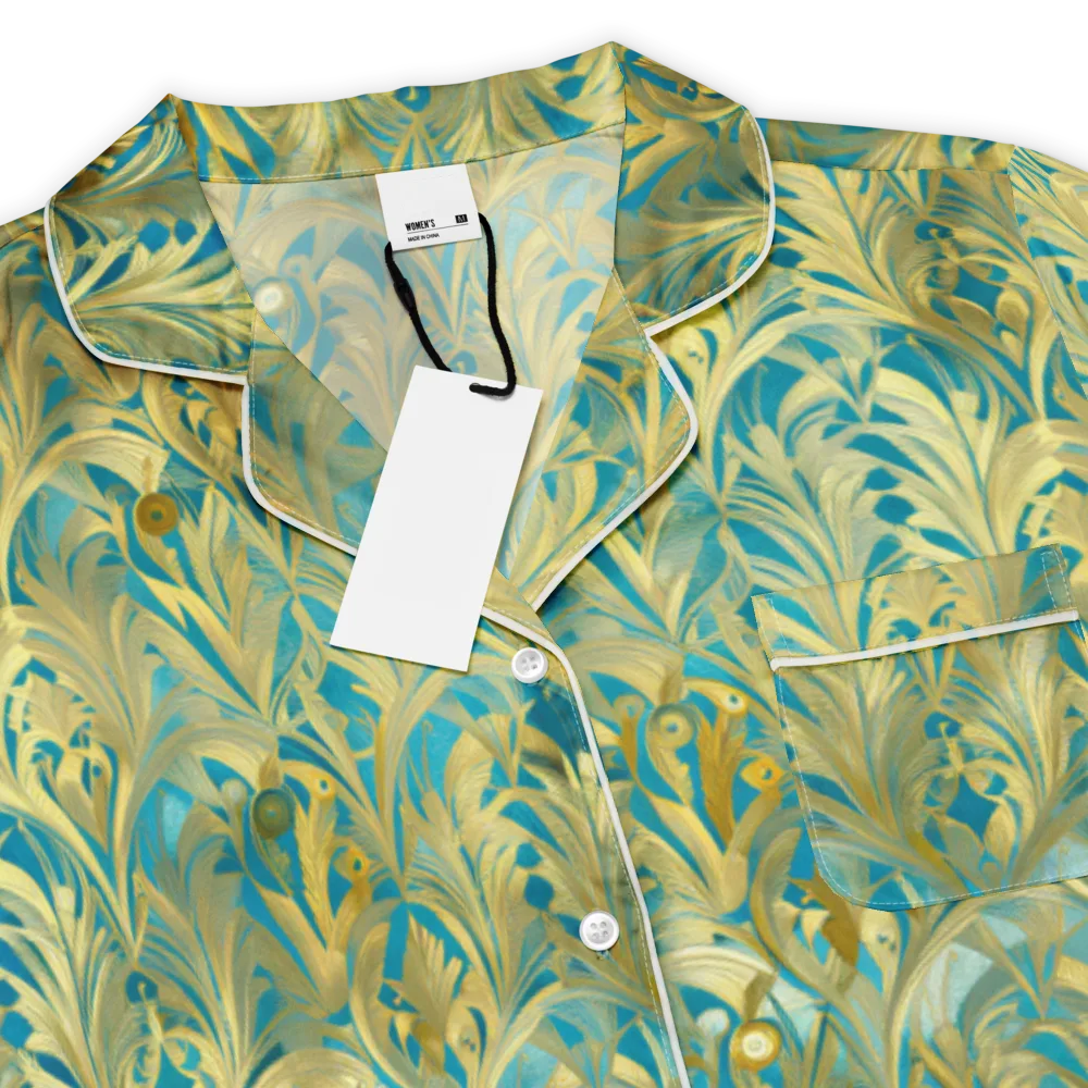 Turquoise Plumage on Women's Short Sleeve Pajama Top — Product details