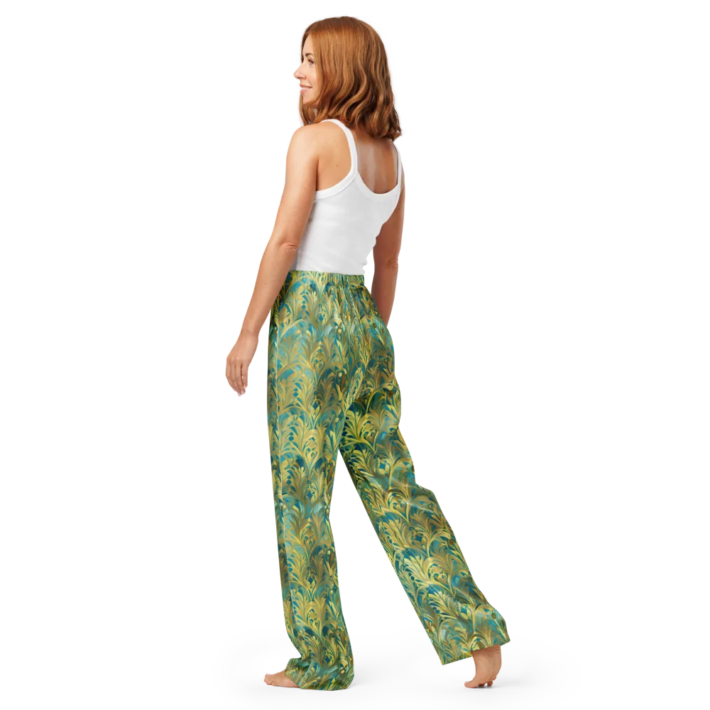 Turquoise Plumage on Women's Pajama Pants — Back