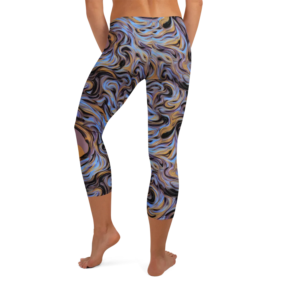Sapphire Smoke on Capri Leggings — Back