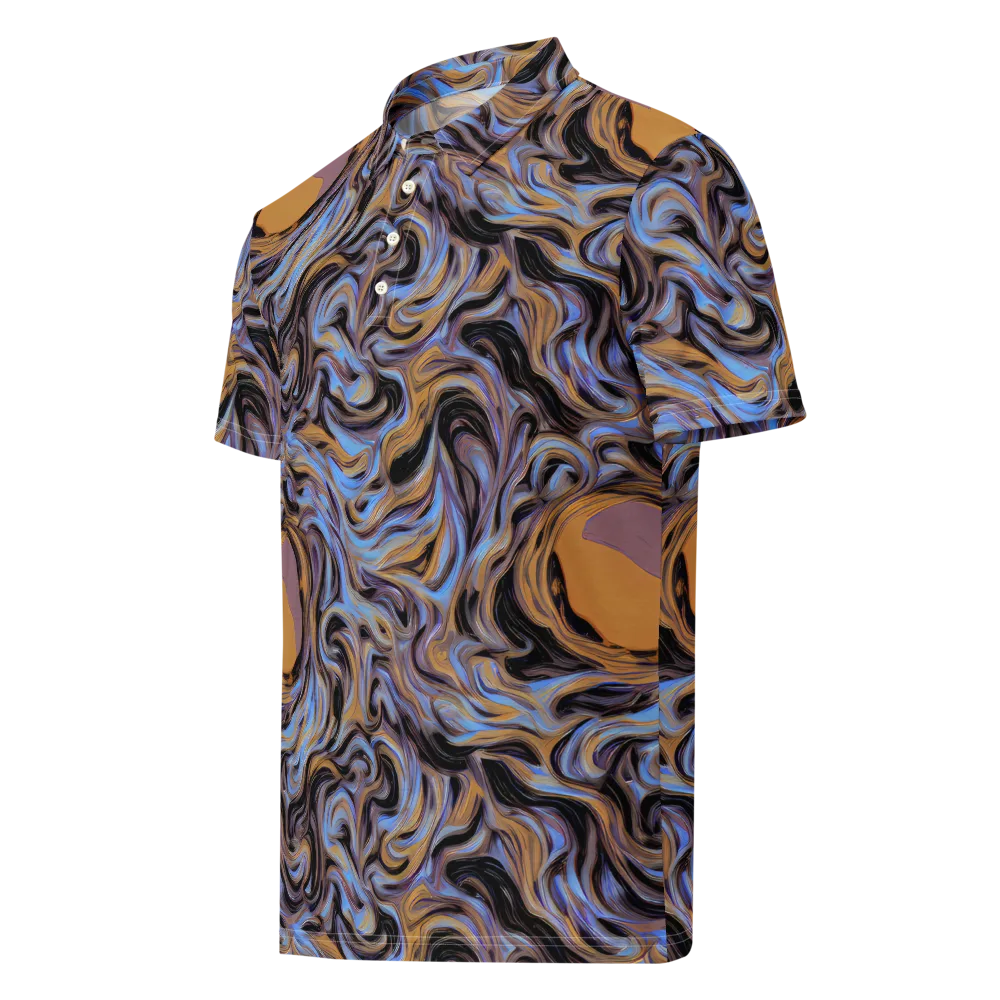 Sapphire Smoke on Men's Slim Fit Polo Shirt — Left Front