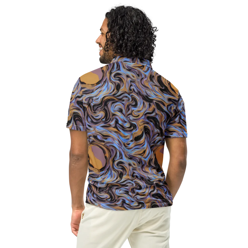 Sapphire Smoke on Men's Slim Fit Polo Shirt — Back