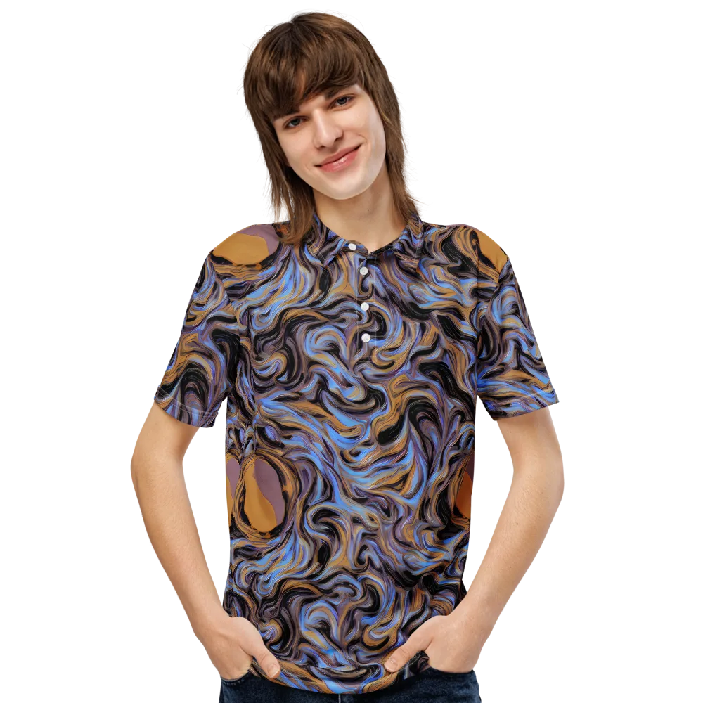 Sapphire Smoke on Men's Slim Fit Polo Shirt — Front