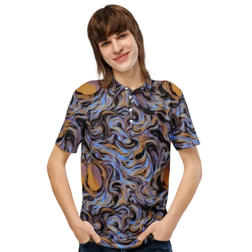 Sapphire Smoke on a Men's Slim Fit Polo Shirt