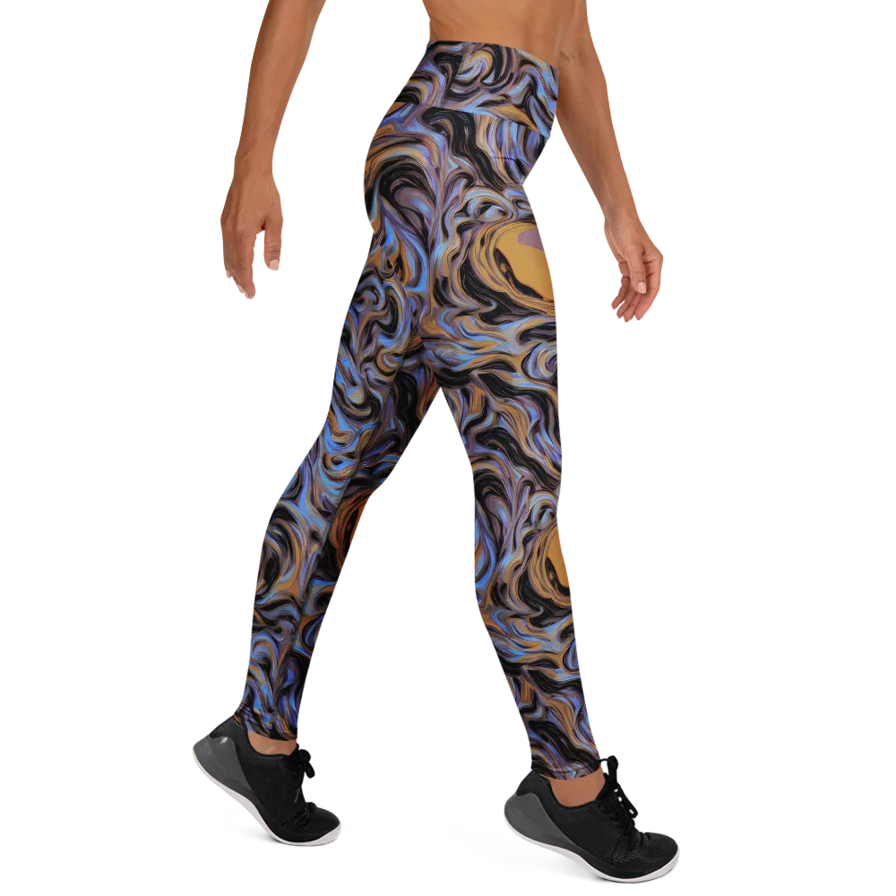 Sapphire Smoke on Yoga Leggings — Right