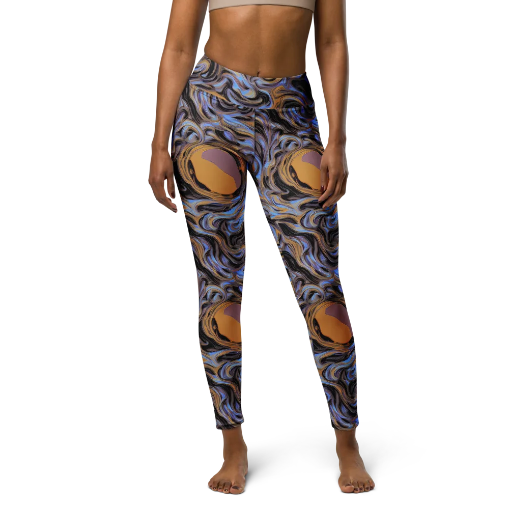 Sapphire Smoke on Yoga Leggings — Front