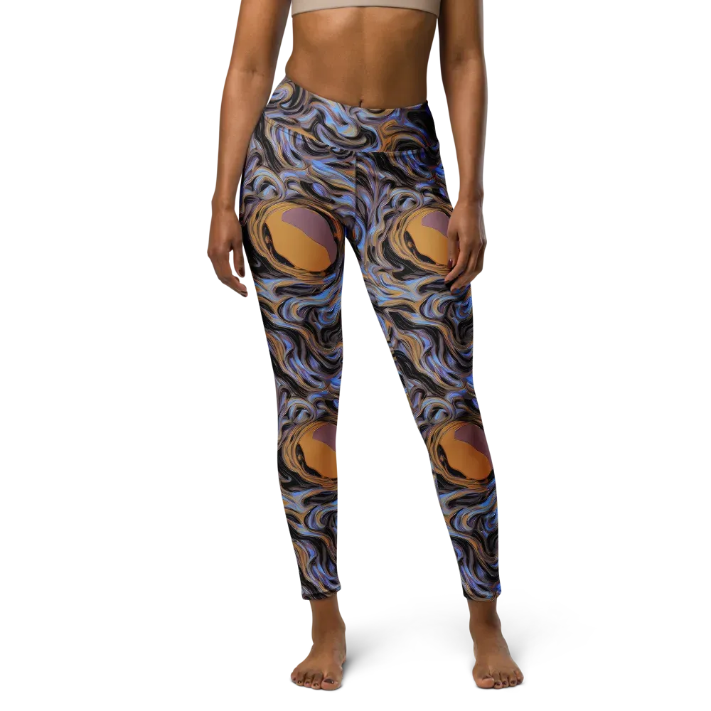Sapphire Smoke on Yoga Leggings — Front