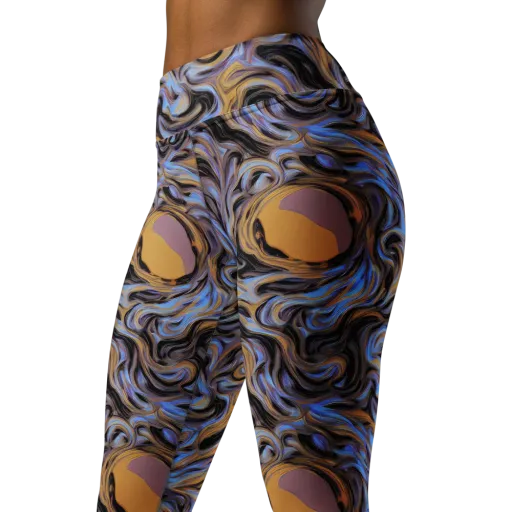 Sapphire Smoke on a Yoga Leggings