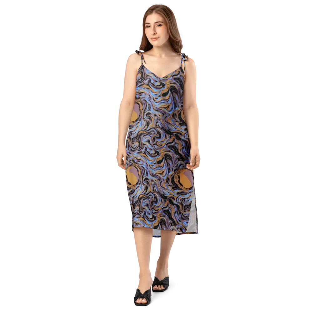 Sapphire Smoke on Slip Dress — Front