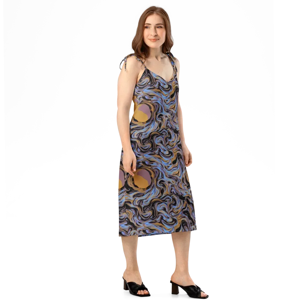 Sapphire Smoke on Slip Dress — Right Front