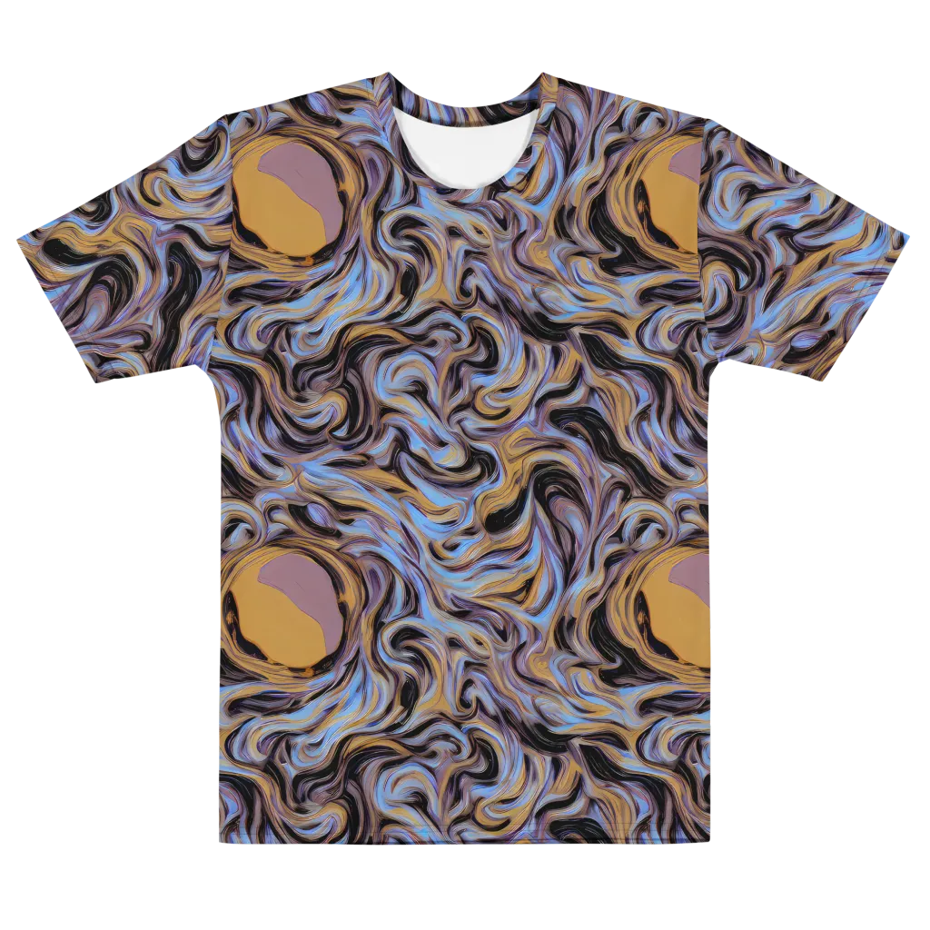 Sapphire Smoke on Men's Cotton Crew Neck T-Shirt — Front