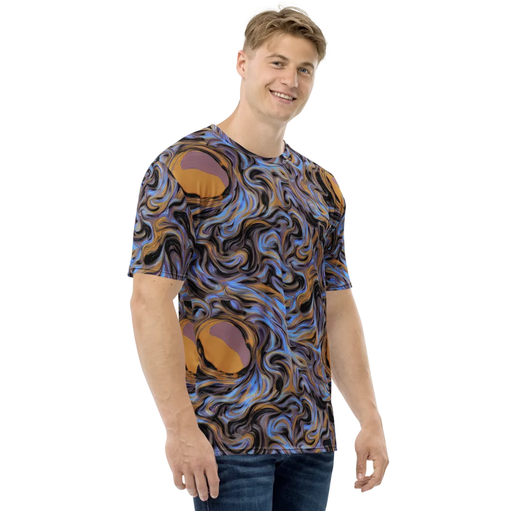 Sapphire Smoke on Men's Crew Neck T-Shirt — Right