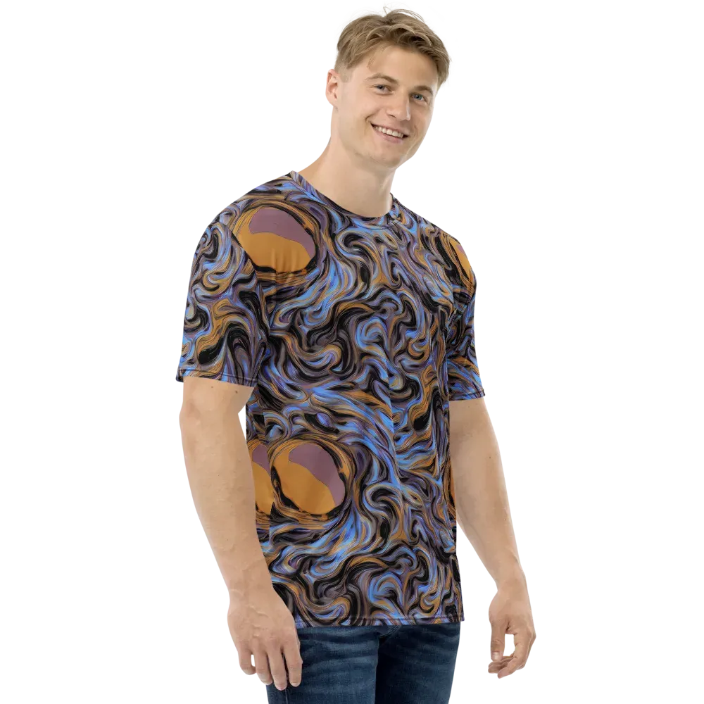 Sapphire Smoke on Men's Crew Neck T-Shirt — Right
