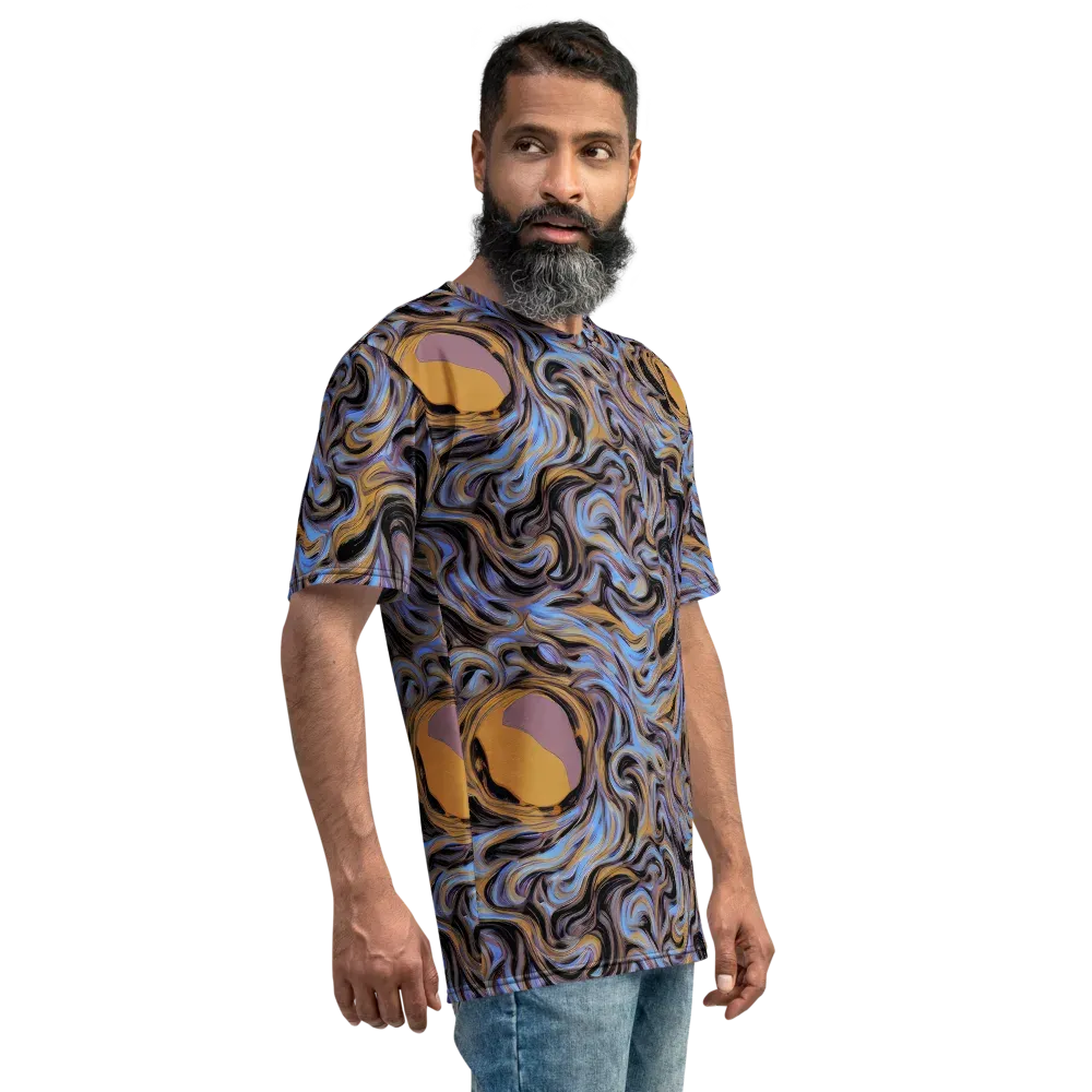 Sapphire Smoke on Men's Crew Neck T-Shirt — Right