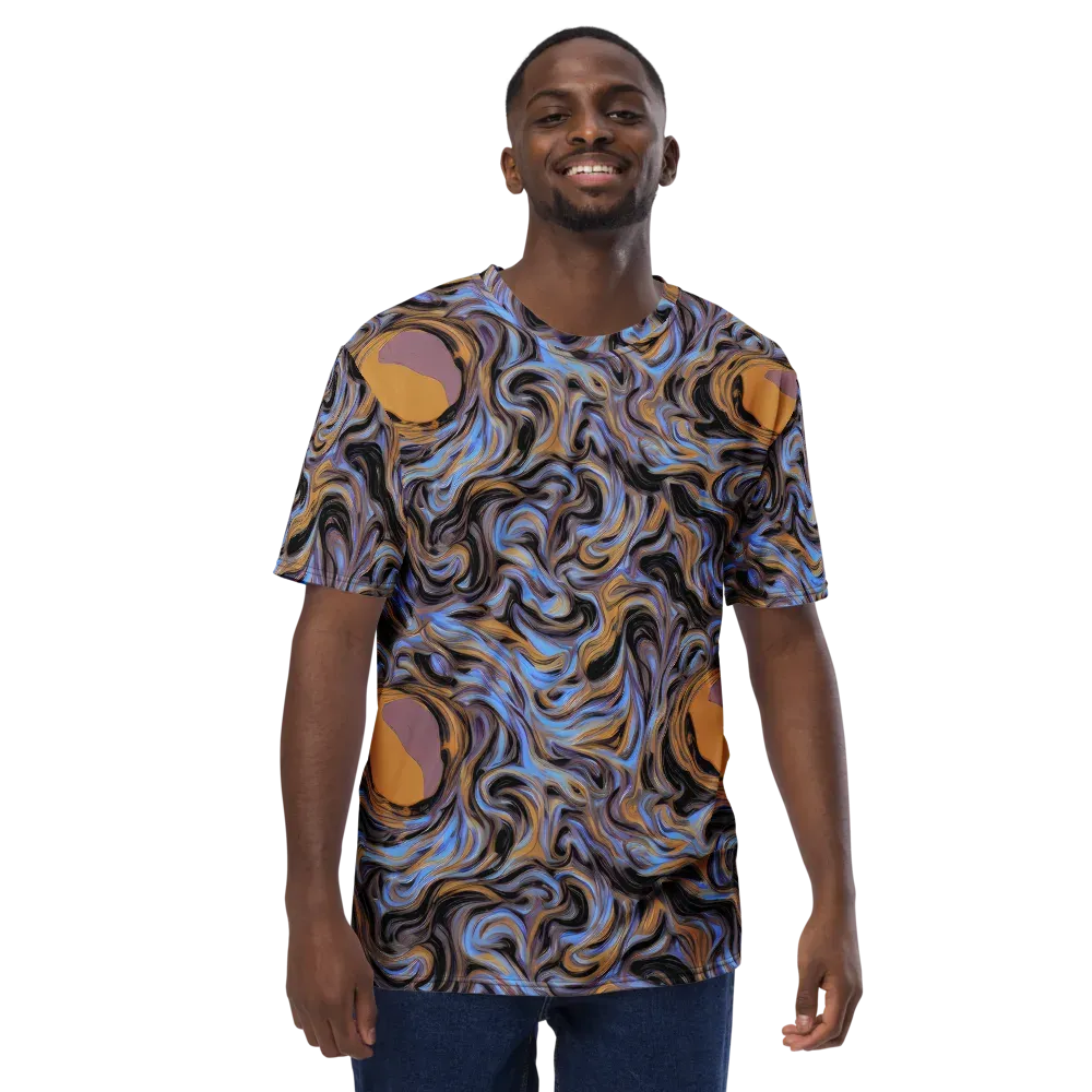 Sapphire Smoke on Men's Crew Neck T-Shirt — Front