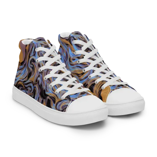 Sapphire Smoke on a Men's High Top Canvas Shoes
